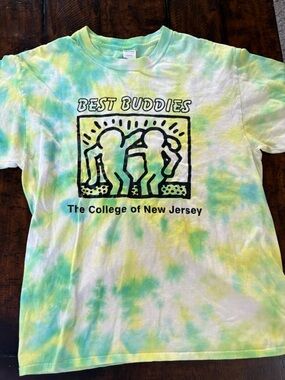 Vintage Keith Haring Best Buddies Tie-Dye Tee, College of New Jersey